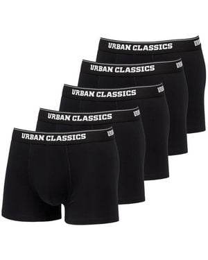 Urban Classics Logo-Waistband Boxer Briefs (Set Of Five) - Black