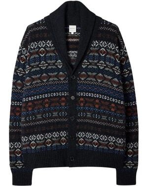 Paul Smith Patterned Shawl-Collar Cardigan - Black