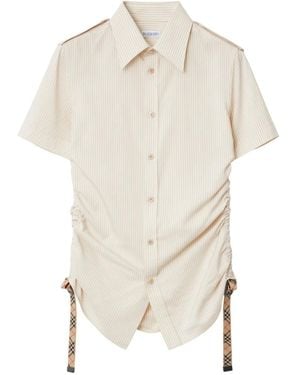 Burberry Striped Silk Shirt - White