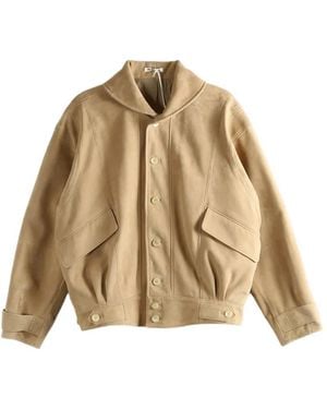 AURALEE Leren Jack - Naturel