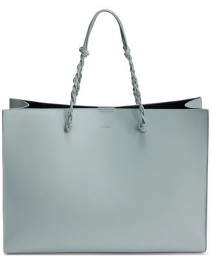 Jil Sander Tangle Knotted Leather Tote Bag - Blue