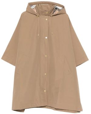 Barbour Hooded Buttoned Coat - Natural