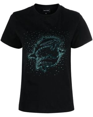 BOTTER Rhinestone-Embellished Dolphin T-Shirt - Black