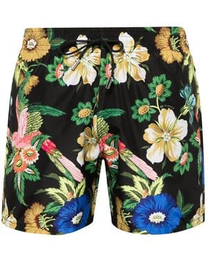 Etro Badeshorts Mit Blumen-Print - Schwarz