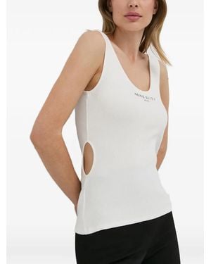 Miss Sixty Cut-Out Ribbed Top - White
