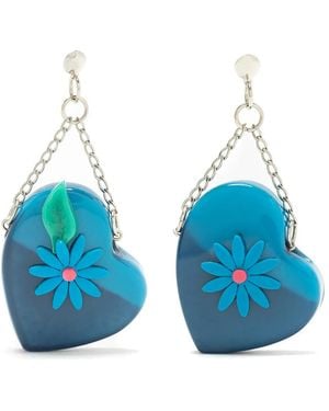 Amir Slama Coração Earrings - Blue