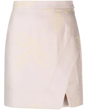 Vivienne Westwood Rita Orb-Print Wrap Skirt - Pink