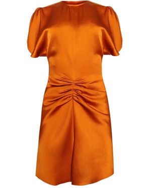Victoria Beckham Abito Corto Con Maniche A Palloncino - Arancione