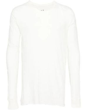 Rick Owens Raw-Edge Long-Sleeve T-Shirt - White