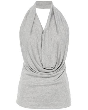 AYA MUSE Draped Halterneck Top - Gray