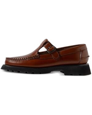 Hereu T-Bar Tread Sole Loafers - Brown
