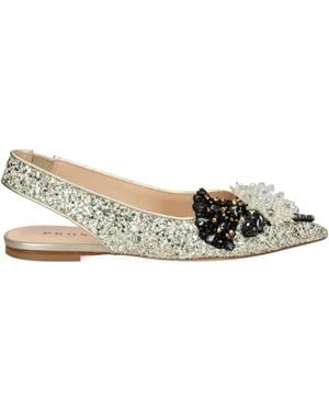 PROSPERINE® Embellished-Upper Slingback Flat Court Shoes - White