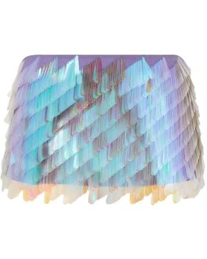 The Attico Iridescent Sequin Mini Skirt - Blue