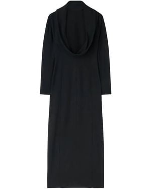 RETORI Vestido Largo Con Abertura Frontal Y Espalda Descubierta - Negro