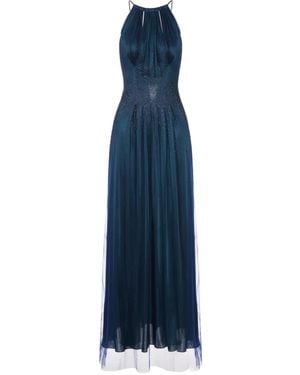 Giorgio Armani Rhinestone-Embellished Maxi Dress - Blue