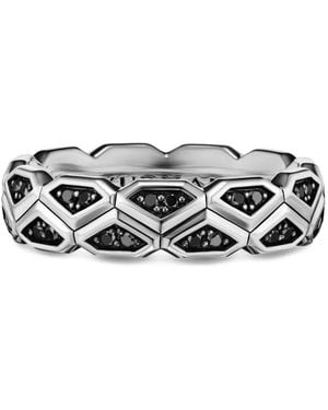 David Yurman Sterling Hex Diamond Ring - White