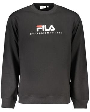 Fila Logo-Print Cotton Sweatshirt - Black