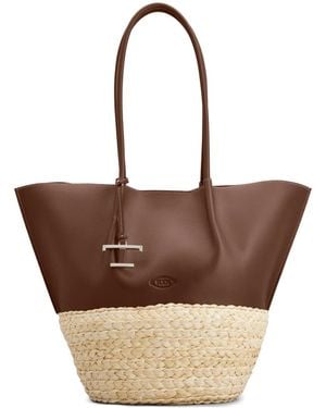 Tod's レザー トートバッグ - ブラウン