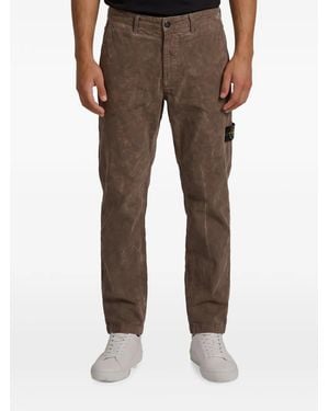 Stone Island Terra-Effect Corduroy Trousers - Brown