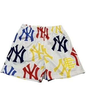 Eric Emanuel X New York Yankees Ee Basic Logo-Print Shorts - White