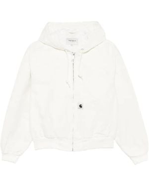Carhartt Logo-Patch Hooded Jacket - White