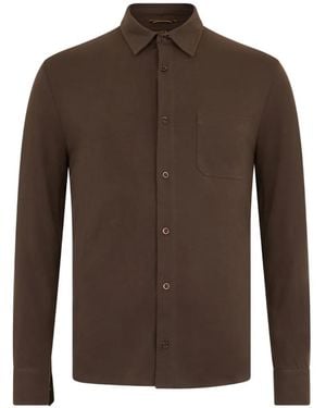 Moorer Patch-Pocket Shirt - Brown