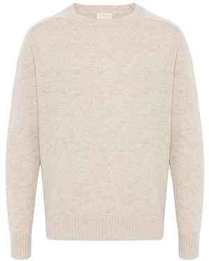 Fursac Mélange-Effect Ribbed Raglan Jumper - White