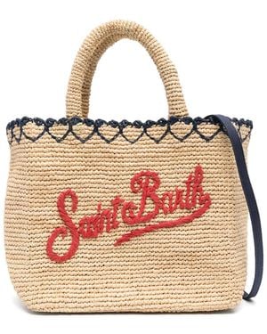 Mc2 Saint Barth Shopper aus Bast - Pink