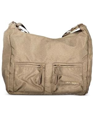 Laura Biagiotti Logo-Strap Zipped Shoulder Bag - Natural