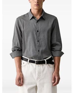 ARMANI EXCHANGE Logo-Print Long-Sleeve Shirt - Grey