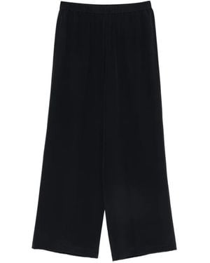 Aspesi Silk Wide-Leg Trousers - Black