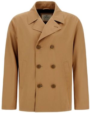 Herno Dean Pea Coat - Brown
