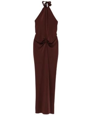 Raquel Diniz Gathered Halter Dress - Purple