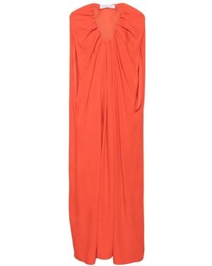 Raquel Diniz New Emilia Draped Halterneck Maxi Dress - Red