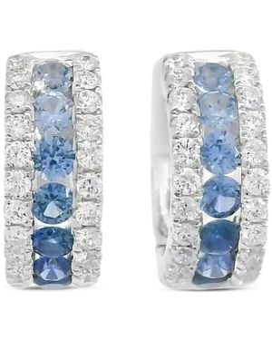 Lisa Nik Créoles Colors Collection Serties De Saphirs Et De Diamants - Blue