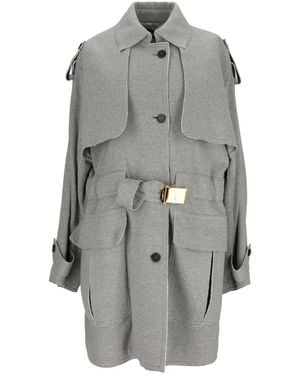 Tom Ford Trenchcoat Met Knoopsluiting En Ceintuur - Grijs