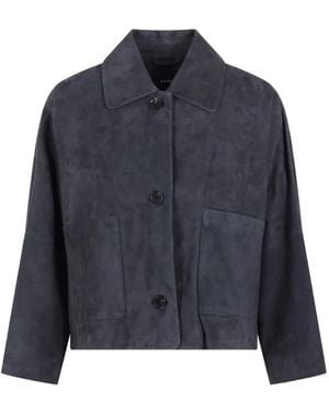 Arma Zhou Leather Jacket - Blue