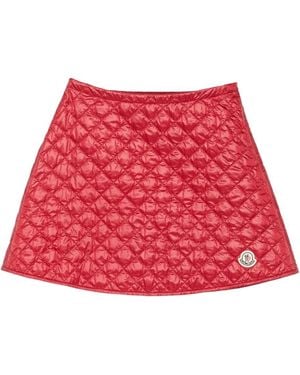 Moncler キルティング Aラインスカート - レッド