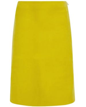 Ferragamo Nubuck Pencil Skirt - Yellow