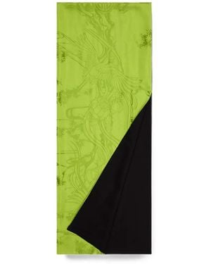 Shanghai Tang Crane And Pine Jacquard Double-Sided Scarf - Green