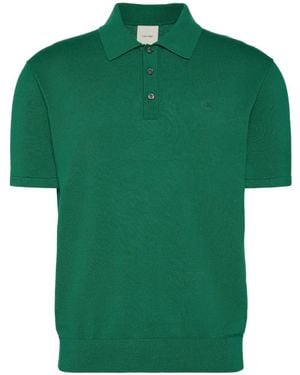 Calvin Klein Supima Embroidered-Logo Polo Shirt - Green