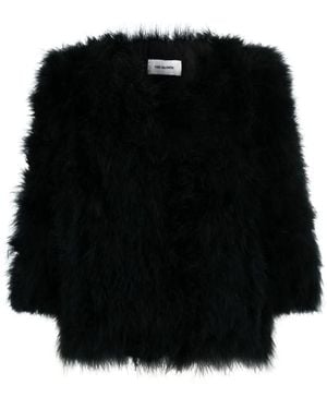 Yves Salomon 3/4 Sleeves Short Feather Jacket Clothing - Black