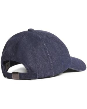 Café Kitsuné Logo-Embroidered Denim Baseball Cap - Blue