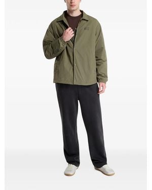 EA7 Logo-Print Press-Stud Jacket - Green