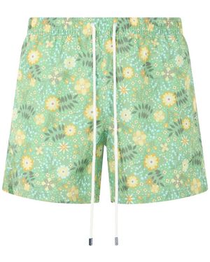 Fedeli Floral-Print Swim Shorts - Green