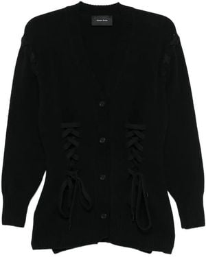 Simone Rocha Cardigan Mit Schnürung - Schwarz