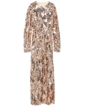 Rabanne Vestido Largo Con Lentejuelas - Blanco