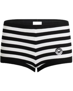 Patou Striped Ribbed Shorts - Black