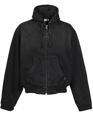 Vetements Hooded Denim Jacket - Black