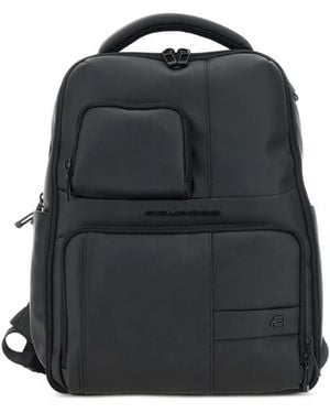 Piquadro Wollem Rucksack Mit Gummiertem Effekt - Schwarz
